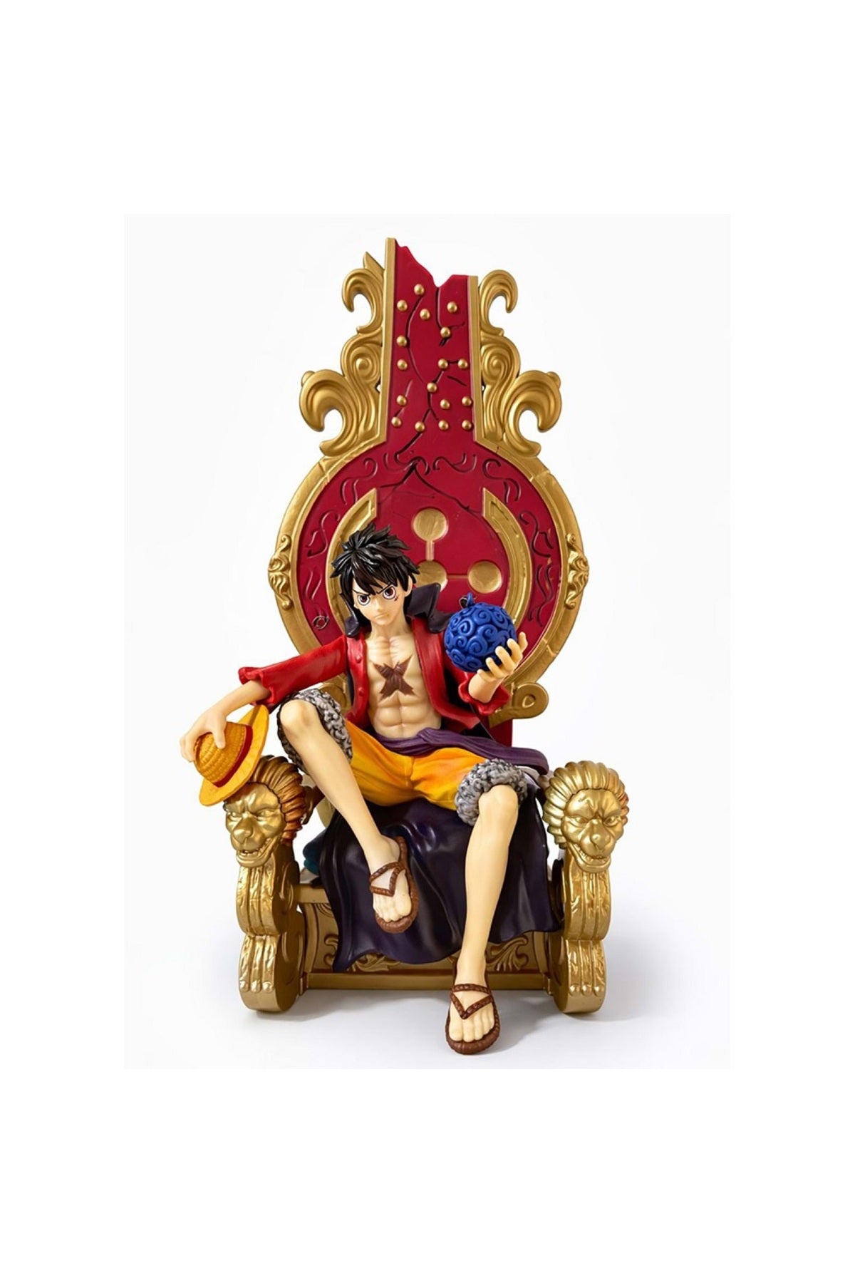 One Piece Monkey D. Luffy Tahtlı Koleksiyon Figürü – Kral Temalı Özel Tasarım | 32 cm