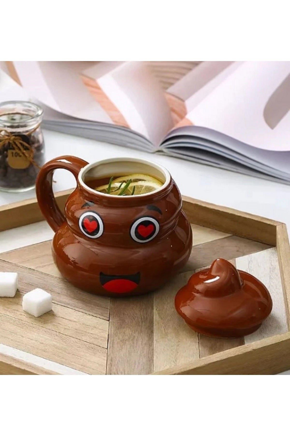 450ml Karikatür Gülümse Poop Kupa Çay Kahve Kupası Komik Mizah Hediye 3D Kupalar Handgrip Drinkware
