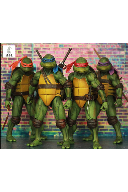 4 Adet Genç Mutant Ninja Kaplumbağalar Leonardo Donatello Raphaelaction Figür Set Obje