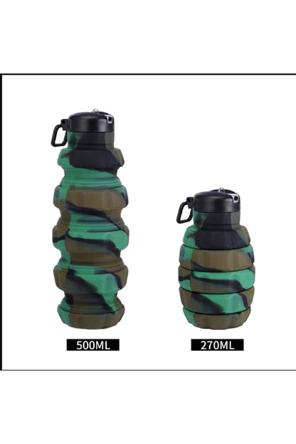 500ml Açık Şişe Katlanabilir Kapak Spiral Dolum El Bombası Tasarımlı Matara&Suluk