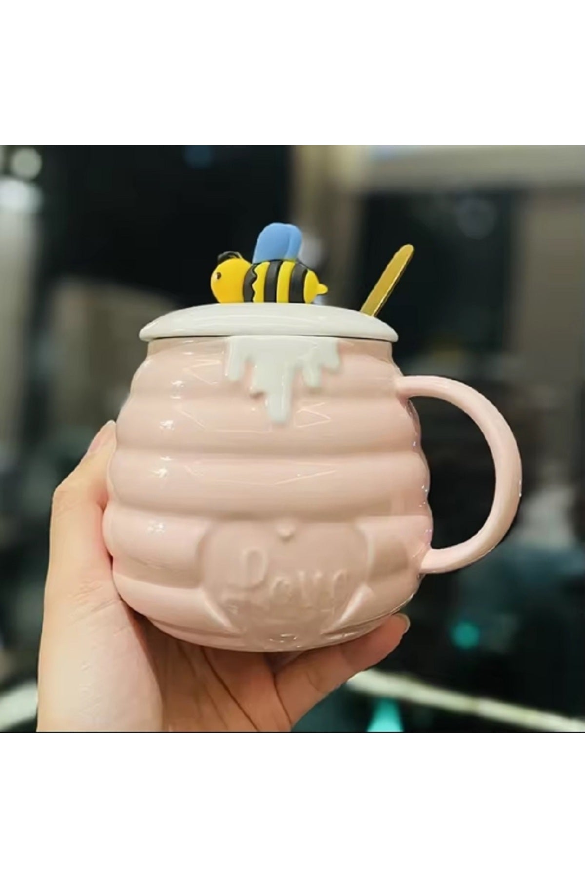 400ml Kawaii Arı Seramik Kupa Karıştırma Kahve Süt Su Bardağı Ev Kahvaltı Bardak