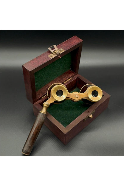Özel Ahşap Kutulu Pirinç Opera Dürbünü