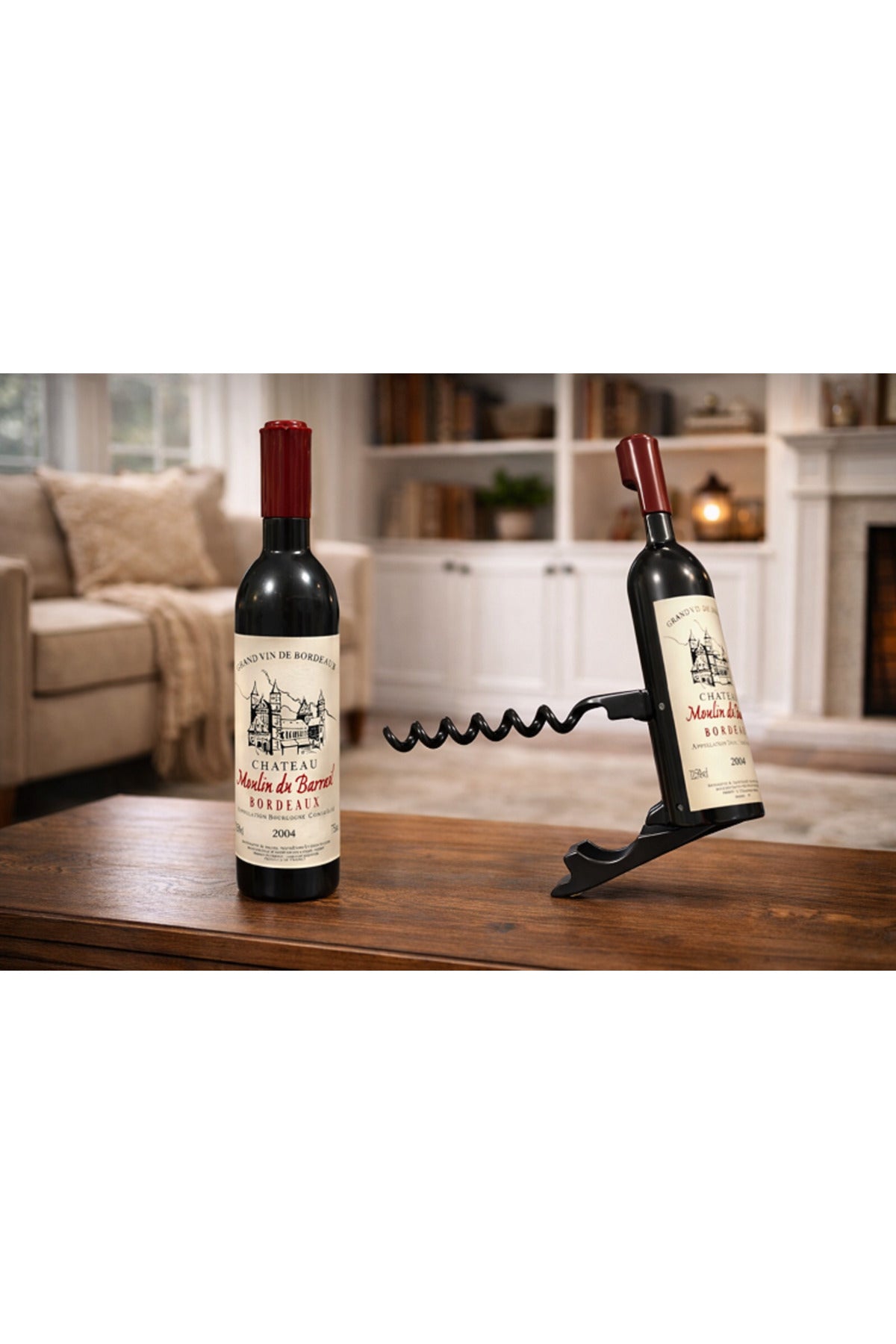 Şişe Tasarımlı Paslanmaz Çelik Tirbuşon & Şarap Açacağı – Dekoratif ve Pratik Kullanım