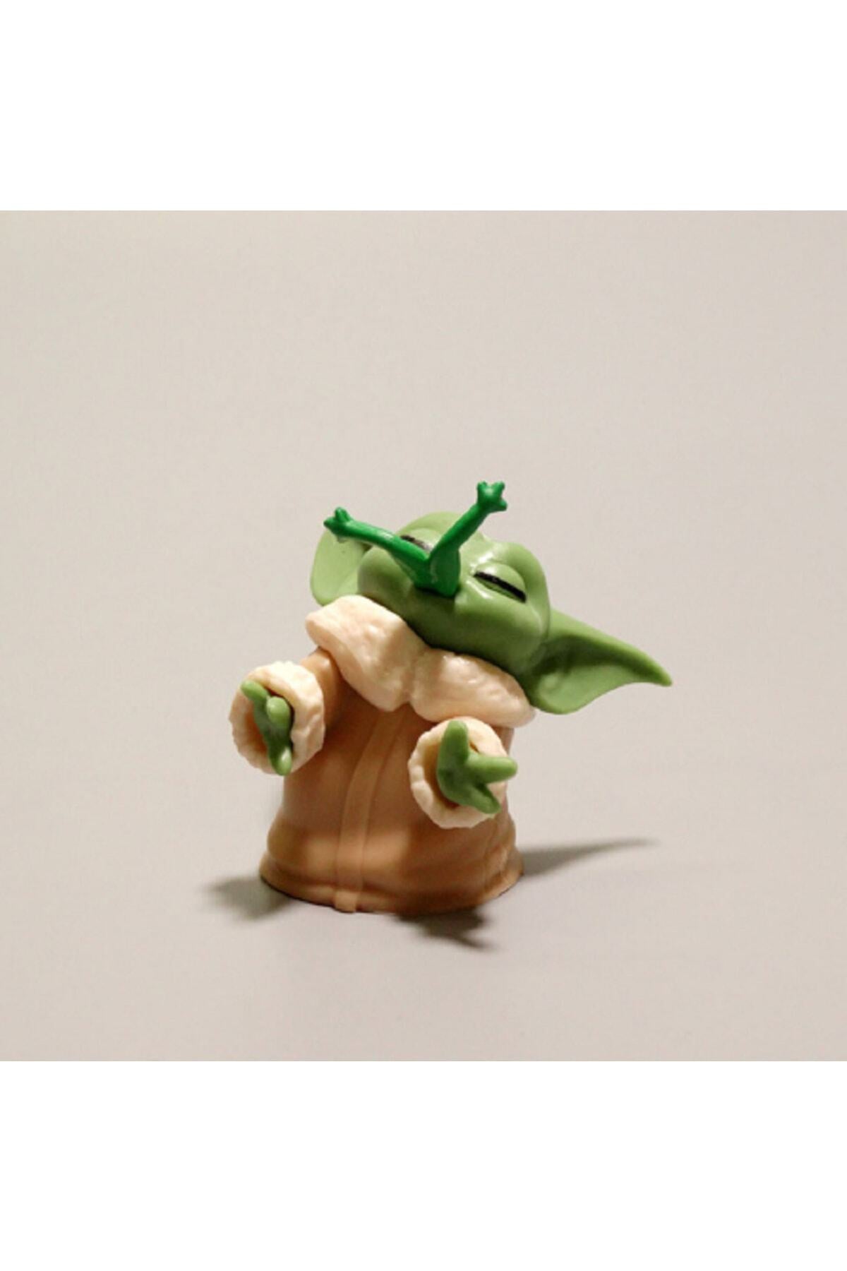 6 Adet/takım Disney Bebek Yoda Hareketli Oyuncak Bebekler Anime 5-6cm Star Wars Kawai Mini Dekor