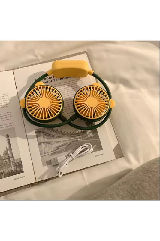 1 Adet Mini Asılı Boyun Fanı USB Ayarlanabilir Klima Boyun Bandı Fanları Açık Taşınabilir