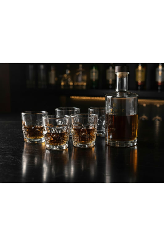6’lı Kuru Kafa Shot Bardağı Seti – Viski Sunumlu Dekoratif Cam Bardak