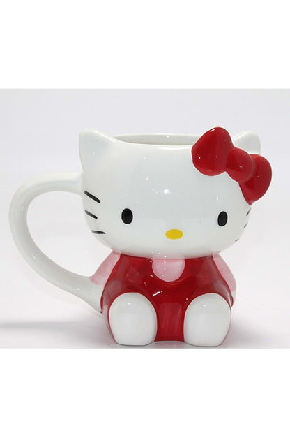 Hello Kitty 3D Kabartmalı Figürlü Seramik Kupa - Özel Tasarım Kawaii Hediye ve Koleksiyon Kupası