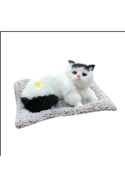 Simülasyon Kedi Peluş Oyuncak Aktif Karbon Gerçekçi Kedi Bambu Kömür Arıtma Gerçek Hayat Peluş