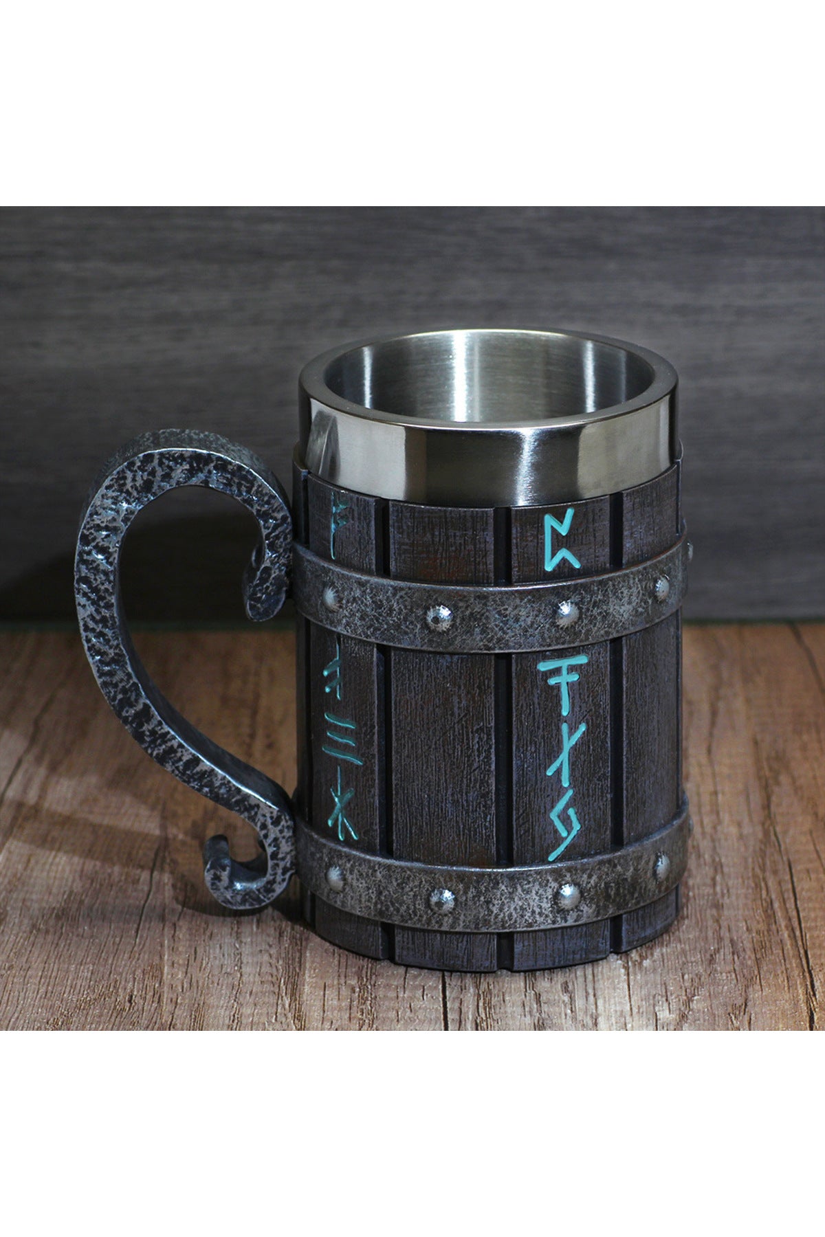 Viking Vintage 600ml Varil Paslanmaz Çelik Kabartmalı Kupa Bardak