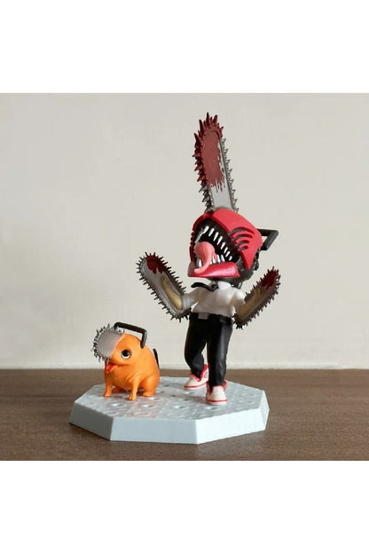 Anime Testere Adam Şekil Pochita Güç Elektrik Kawaii Q Sürüm Figural Oyuncak