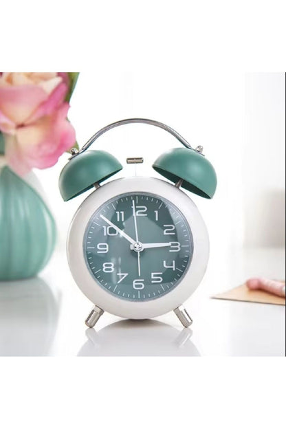 Güçlü Uyandırma Çalar Saat Minimalist Yaratıcı Öğrenci Çocuk Mekanik Metal Çan Dilsiz Gece Lambası