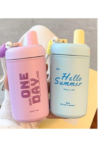400ml Taşınablir Kore Tarzı High End Seviyesi Özel Paslanmaz Çelik Termos