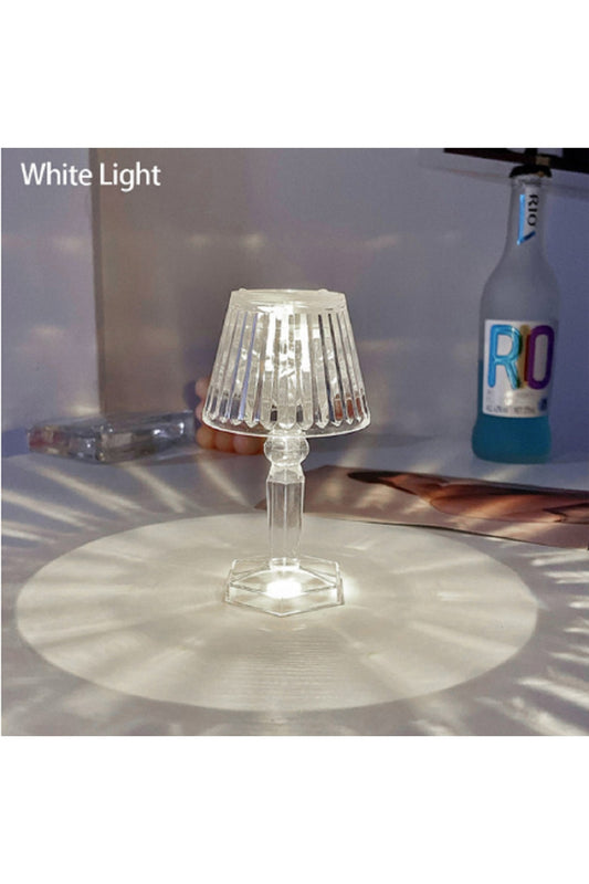12'li Led Kristal Masa Lambası Projetor Akrilik Elmas Masa Lambası Led Gece Işıkları Obje Dekor