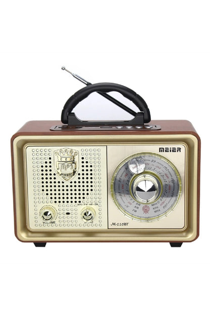 Kablosuz Taşınabilir Hoparlör Ahşap Retro Bluetooth Hoparlör Uzaktan Kumanda 3 Bant Radyo Desteği