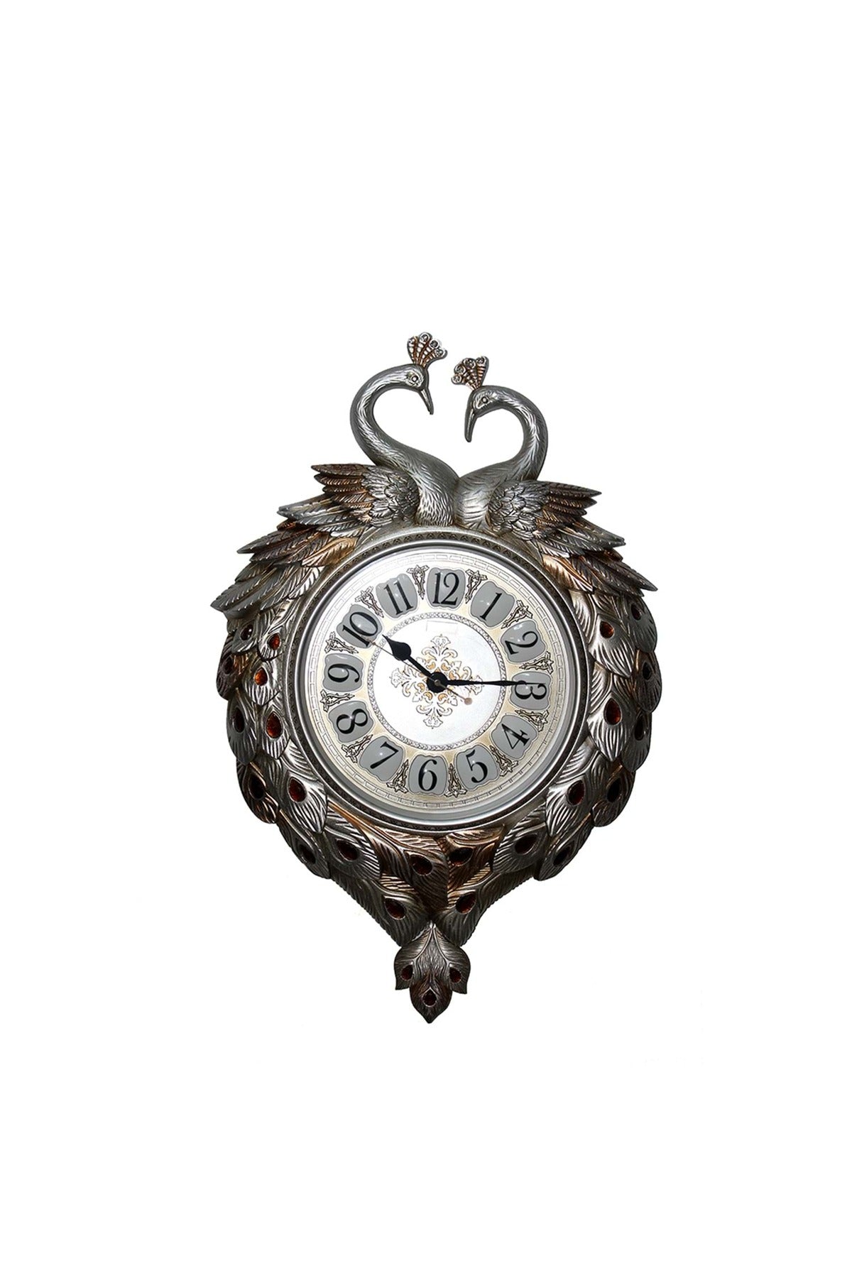 Özel Tasarım Tavus Kuşu Modelli Polyester Asmalı Duvar Saati