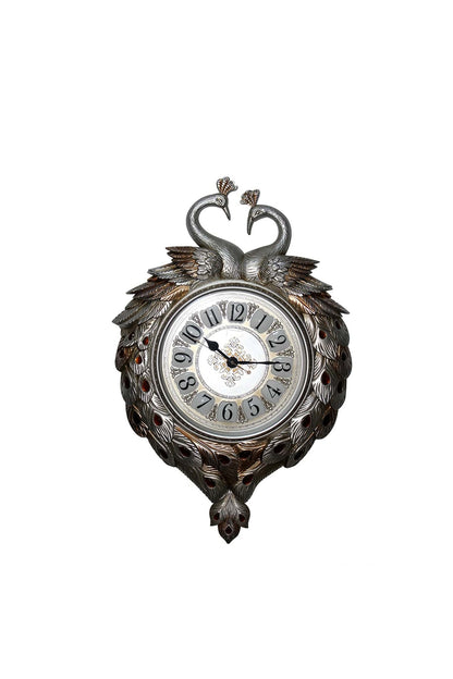 Özel Tasarım Tavus Kuşu Modelli Polyester Asmalı Duvar Saati