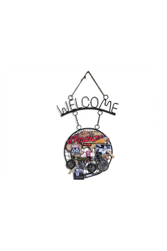 Dekoratif Metal Kapı Welcome Motosiklet Dekorlu Süsler Ev Oturma Odası TV kabine Masaüstü Ofis