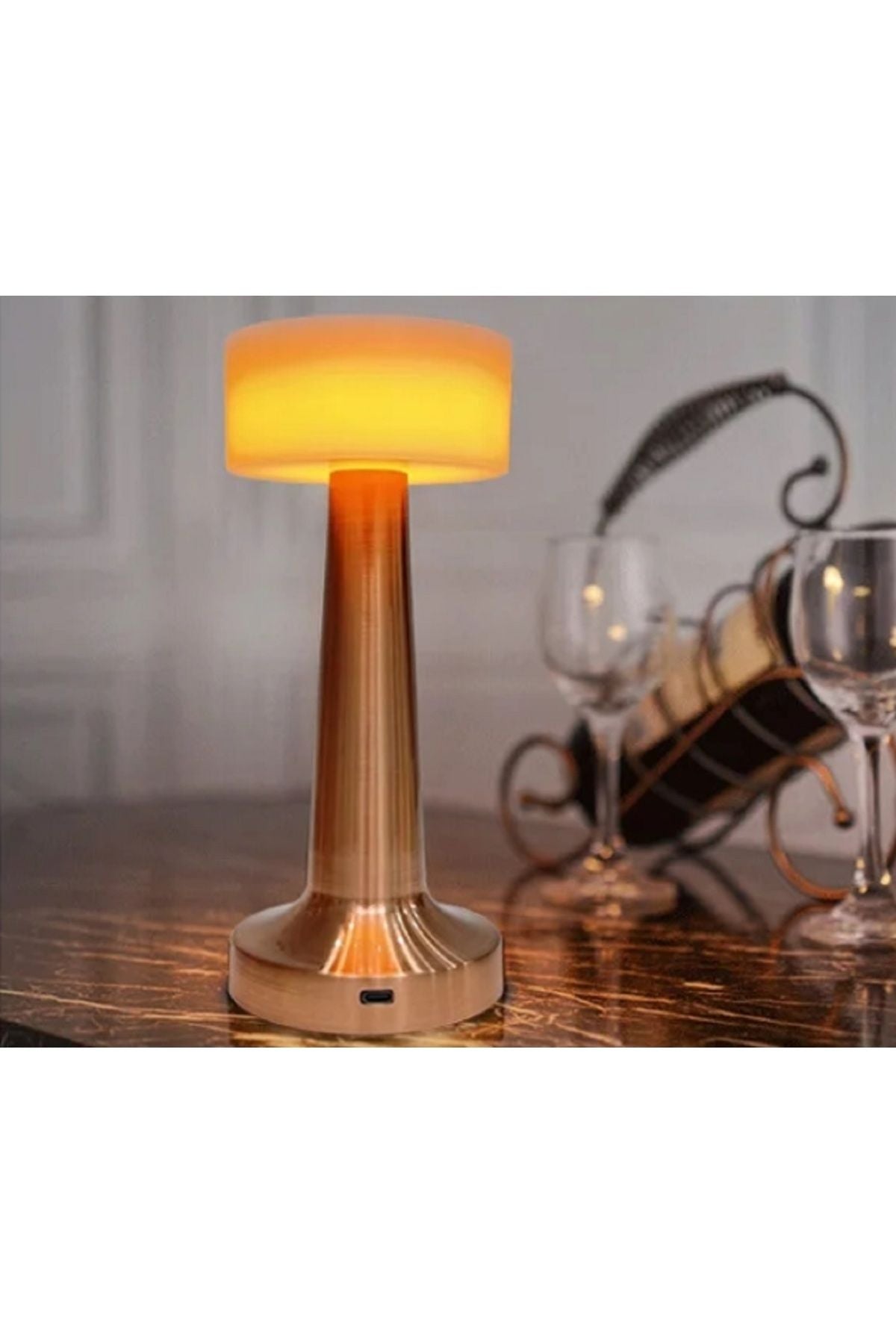 Yaratıcı Masa Lambası Retro Şarj Edilebilir Dokunmatik Led Odası Bar Restoran Sehpa Dekoratif Lamba