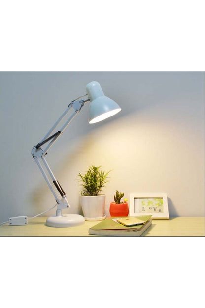 E27 Katlanır Masa Lambası Ayarlanabilir Metal Led Işıklar Ile Salıncak Uzun Kol Ofis Çalışma Lambası