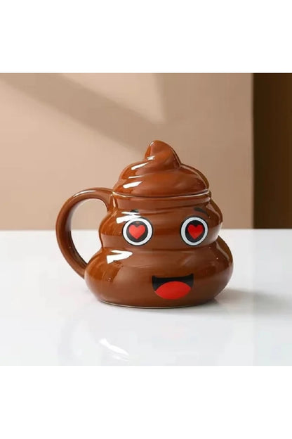 450ml Karikatür Gülümse Poop Kupa Çay Kahve Kupası Komik Mizah Hediye 3D Kupalar Handgrip Drinkware