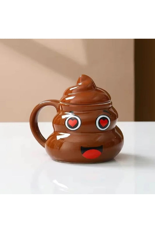 450ml Karikatür Gülümse Poop Kupa Çay Kahve Kupası Komik Mizah Hediye 3D Kupalar Handgrip Drinkware