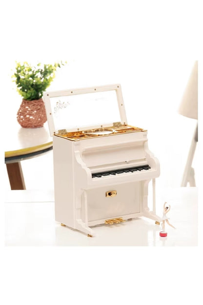Yaratıcı Dönen Dans Kız Piyano Müzik Kutusu Müzik Kutusu Otomatik Renkli Yanıp Doğum Günü Hediyesi