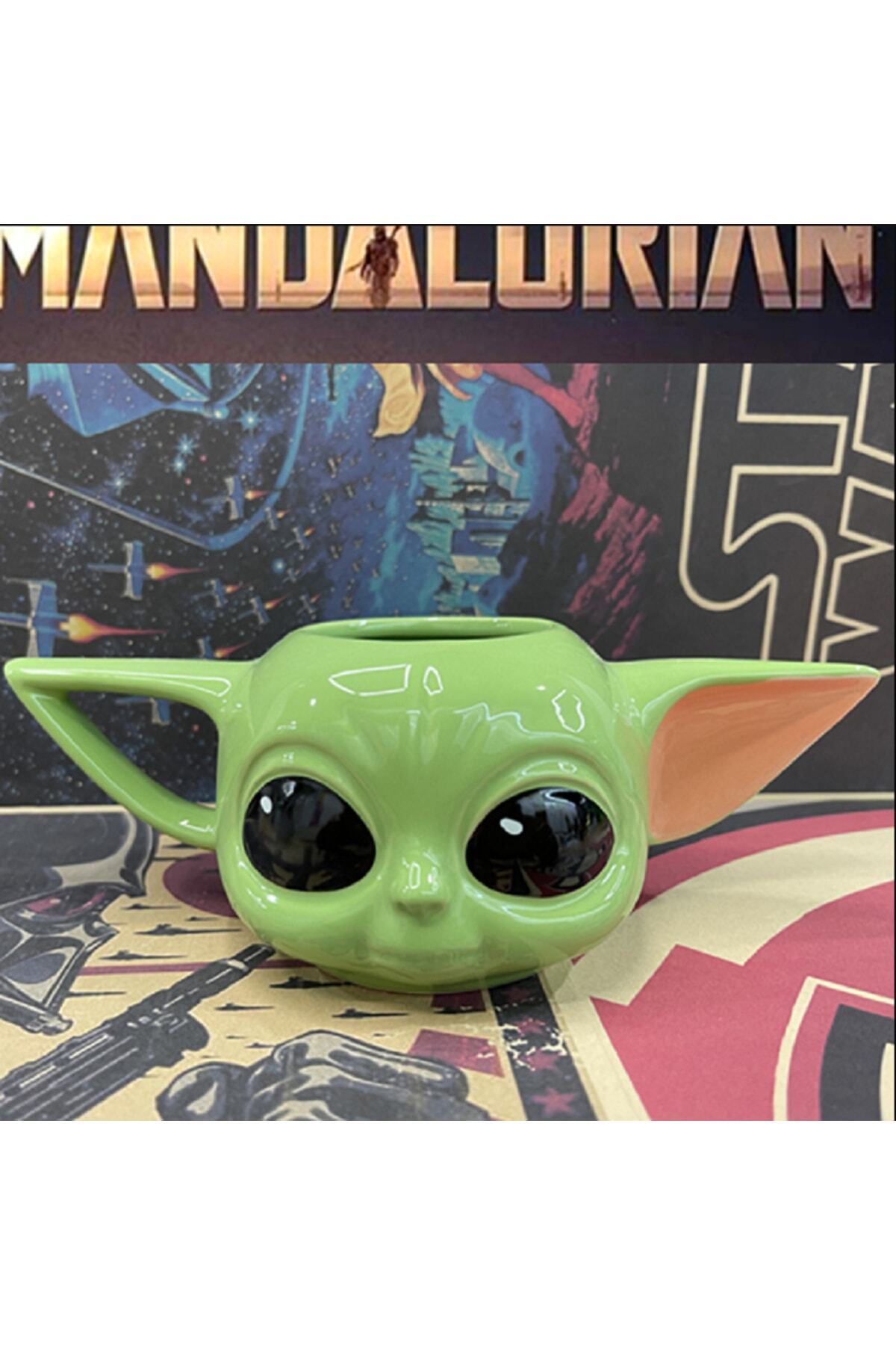 300ml Sevimli 3d Baby Yoda Seramik Özel Kupa Bardak Baby Anahtarlık Hediye