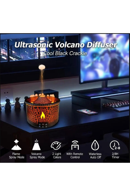 450Ml Alev Volkan Hava Nemlendirici Yangın Aroma Yayıcı Ultrasonik Buğu Yapıcı Uçucu Yağ Denizanası