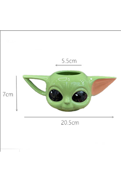 300ml Sevimli 3d Baby Yoda Seramik Özel Kupa Bardak Baby Anahtarlık Hediye