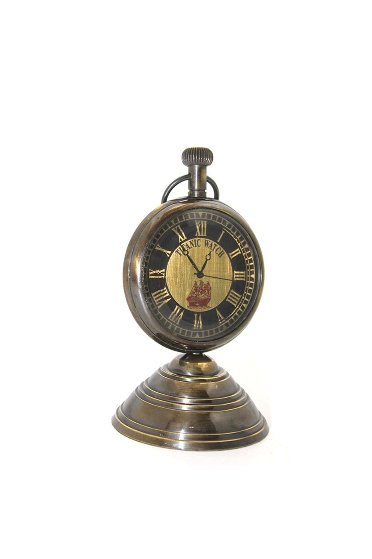 Titanic Watch 1912 İn Memory Of Eskitme Pirinç Romen Rakamlı Masa Saati