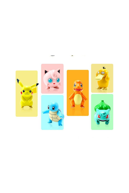 Pokemon Rakamlar Anime Modeli 6 Stilleri Pikachu Charmander Psyduck Squirtle Jigglypuff Bulbasaur