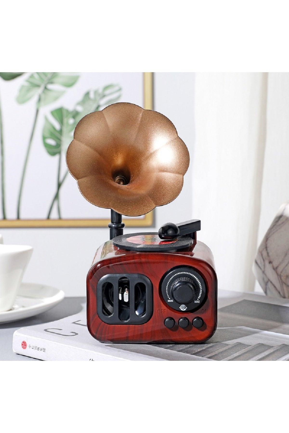 Vintage Nostajik Gramofon Müzik Kutusu