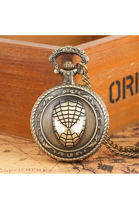 Marvel Örümcek Adam Steampunk Vintage Köstekli Cep Saati