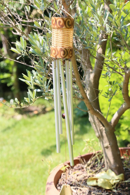 Bambu Ve Hasırlı Rüzgar Çanı (72 Cm)