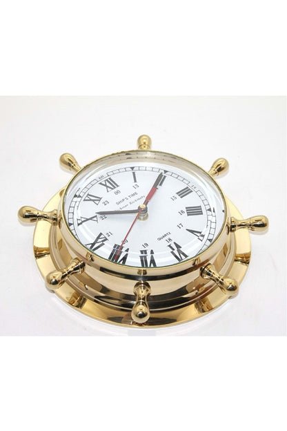 Ship's Time Rickmer & Rickmers / Tamamı Pirinç Dümen Tasarımlı Duvar Saati