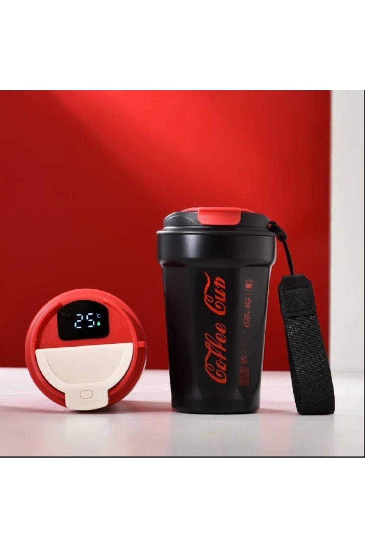 390ml Akıllı Sıcaklık Göstergeli Paslanmaz Çelik Taşınabilir Kamp Termos & Matara