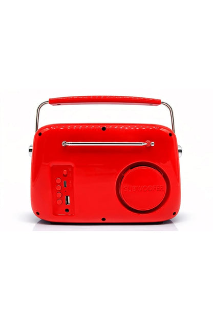 Retro Bluetooth Hoparlör Nostaljik Radyo Tasarımlı Taşınabilir USB FM Destekli Vintage Speaker