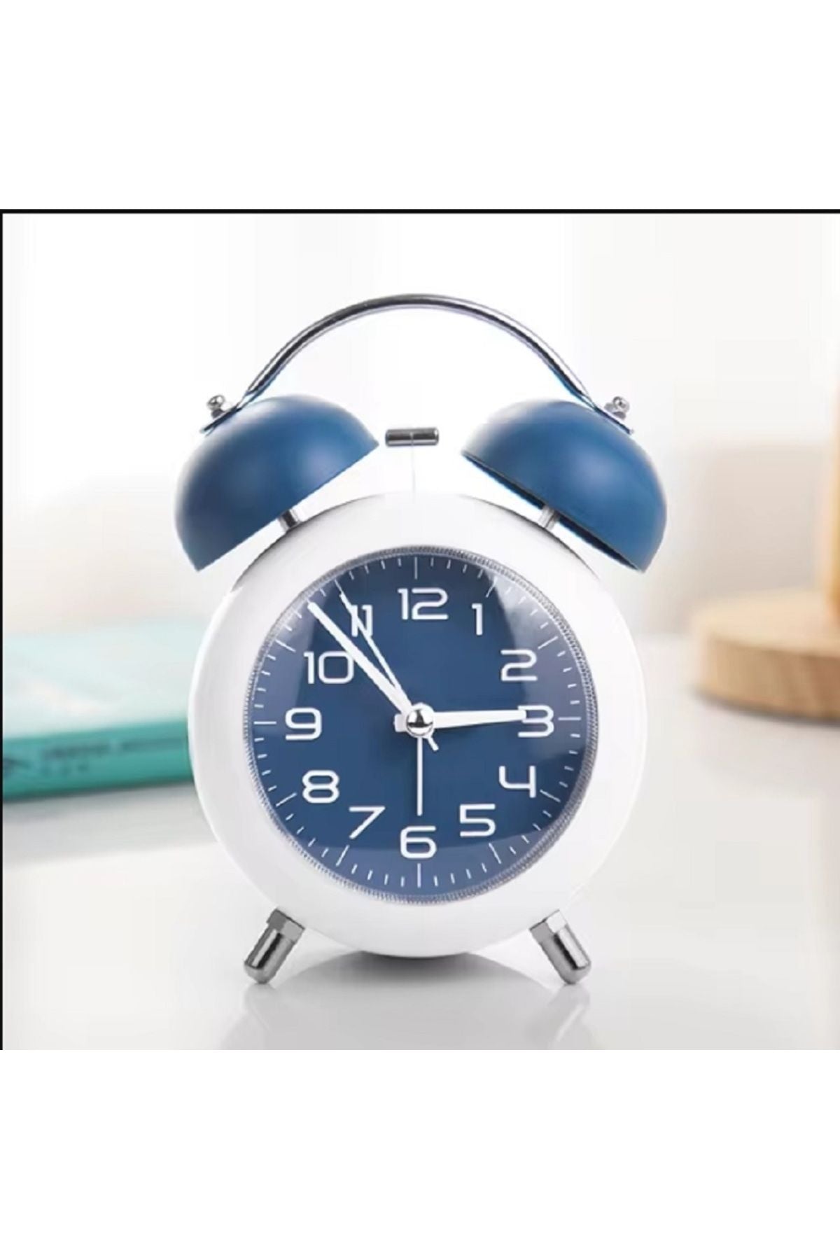 Güçlü Uyandırma Çalar Saat Minimalist Yaratıcı Öğrenci Çocuk Mekanik Metal Çan Dilsiz Gece Lambası
