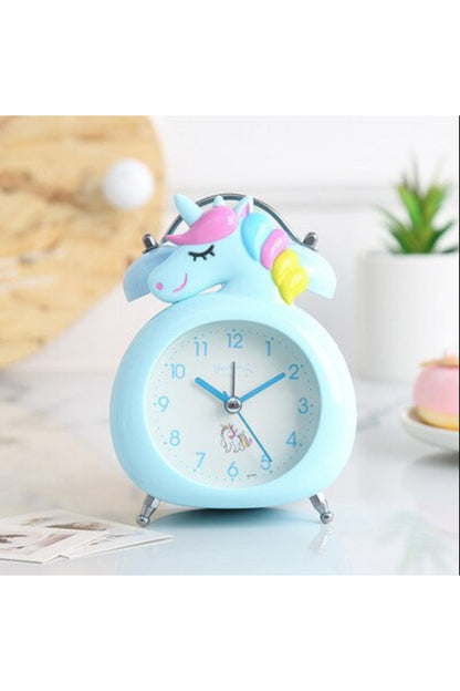Sevimli Karikatür Unicorn Çalar Saat Ve Gece Lambası