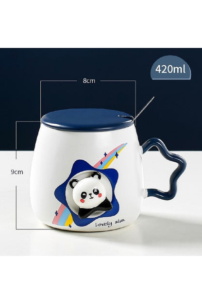 420ml Sevimli Karikatür Kabartmalı Ayıcık Isıya Dayanıklı Kupa&Meşrubat Bardağı