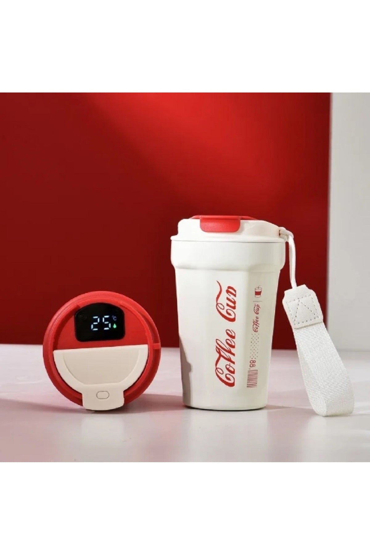 390ml Akıllı Sıcaklık Göstergeli Paslanmaz Çelik Taşınabilir Kamp Termos & Matara