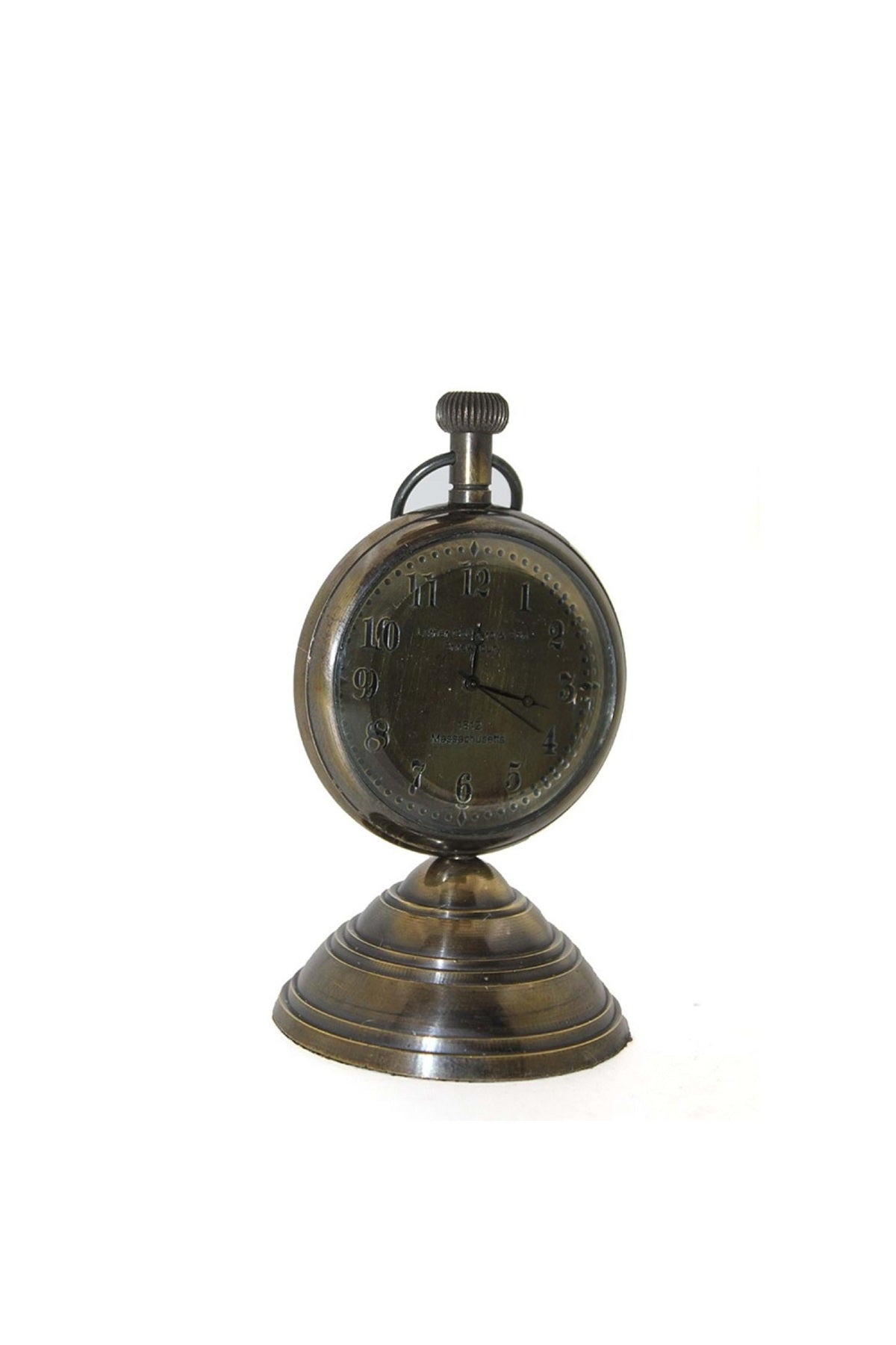 Massachusetts 1812 Tarihi Tasarımlı Vintage Pirinç Anolog Masa Saati