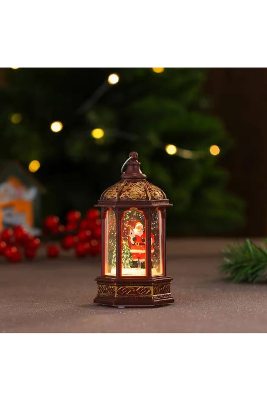 Yılbaşı Karnavalı Noel Altıgen Kardam Adam Işıklı Kar Küresi