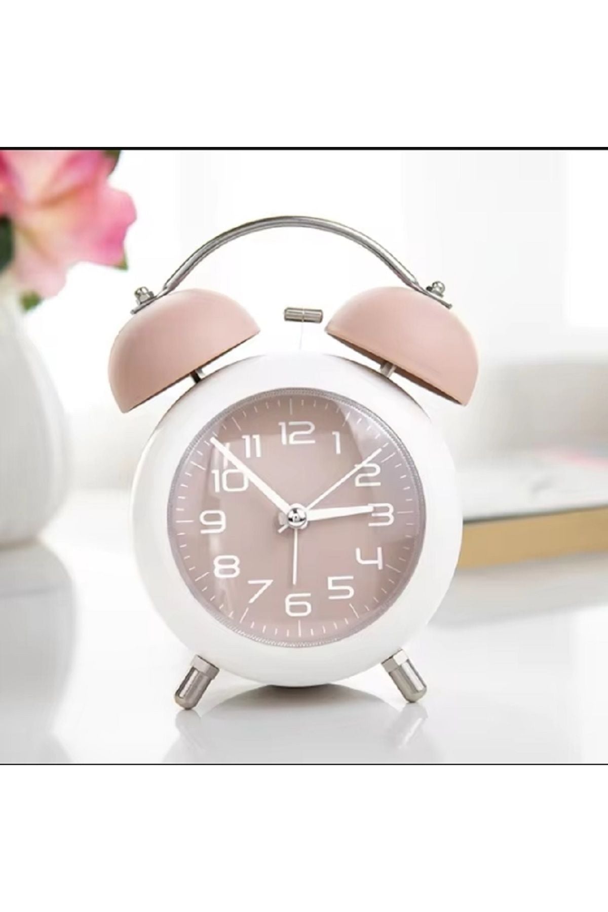 Güçlü Uyandırma Çalar Saat Minimalist Yaratıcı Öğrenci Çocuk Mekanik Metal Çan Dilsiz Gece Lambası