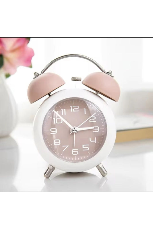 Güçlü Uyandırma Çalar Saat Minimalist Yaratıcı Öğrenci Çocuk Mekanik Metal Çan Dilsiz Gece Lambası