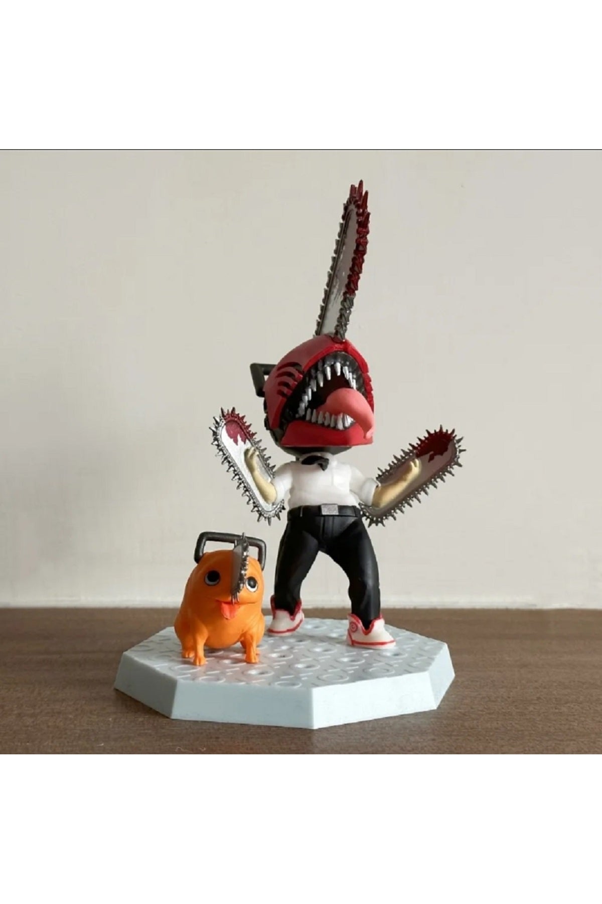 Anime Testere Adam Şekil Pochita Güç Elektrik Kawaii Q Sürüm Figural Oyuncak