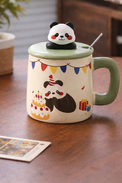 500ml Sevimli Karikatür Panda Yüksek Sıcaklığa Dayanıklı Seramik Kupa
