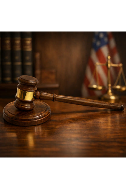 Masif Ahşap Hakim Tokmağı (Gavel) – 30x10 Cm Dekoratif & Koleksiyonluk