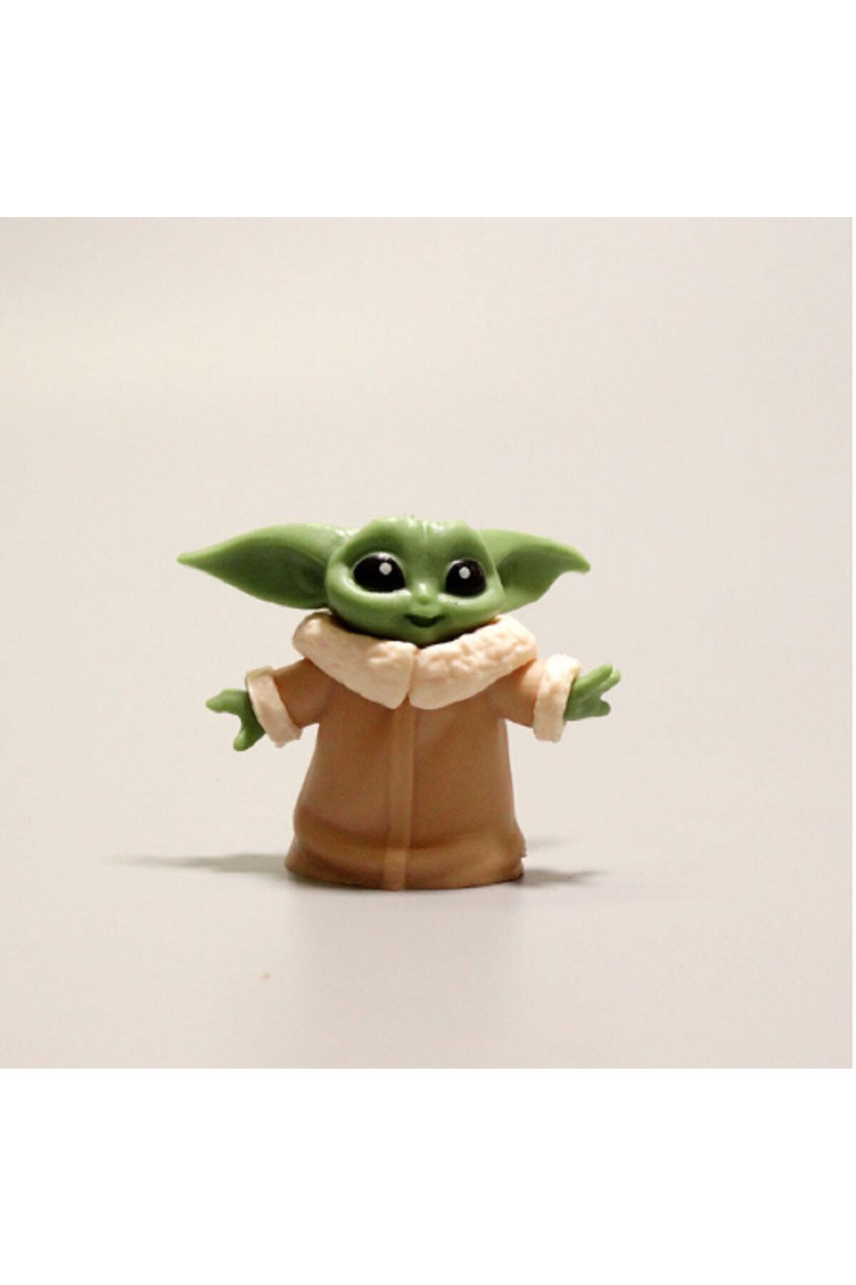 6 Adet/takım Disney Bebek Yoda Hareketli Oyuncak Bebekler Anime 5-6cm Star Wars Kawai Mini Dekor