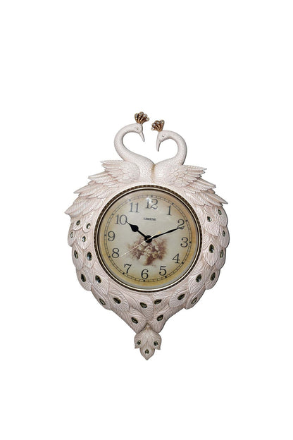 Özel Tasarım Tavus Kuşu Modelli Polyester Asmalı Duvar Saati